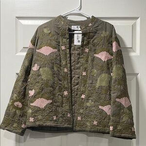 Floral Printed Embroidered Jacket